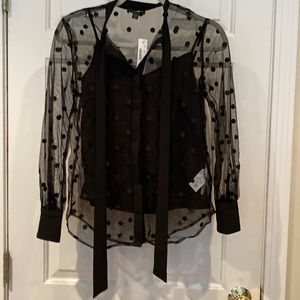 J crew black dressy blouse with camisole